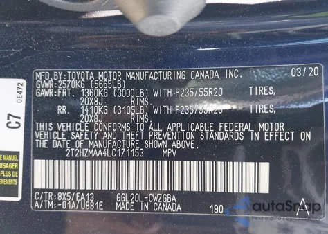 2020 Lexus Rx 350 z USA, uszkodzony, nr VIN 2T2HZMAA4LC171153